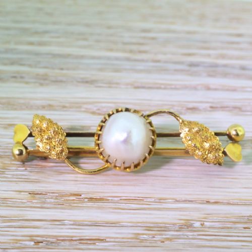 fig 1. Art Nouveau Natural Saltwater Pearl Pin Brooch, circa 1900