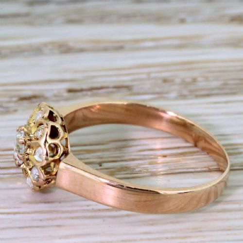 fig 2. Edwardian 0.39 Carat Old Cut & Rose Cut Diamond Cluster Ring, French, circa 1910
