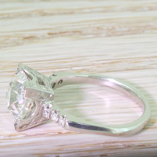 fig 2. Art Deco 3.46 Carat Old European Cut Diamond Engagement Ring, circa 1930

