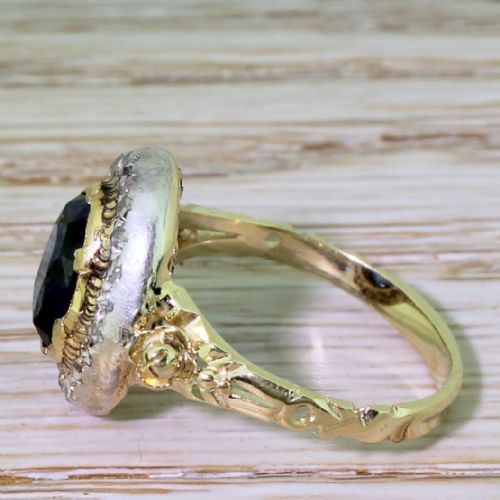 fig 2. Edwardian 2.96 Carat Natural Ceylon Sapphire & Diamond Ring, circa 1910
