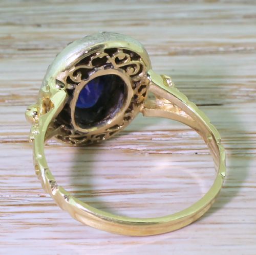 fig 3. Edwardian 2.96 Carat Natural Ceylon Sapphire & Diamond Ring, circa 1910
