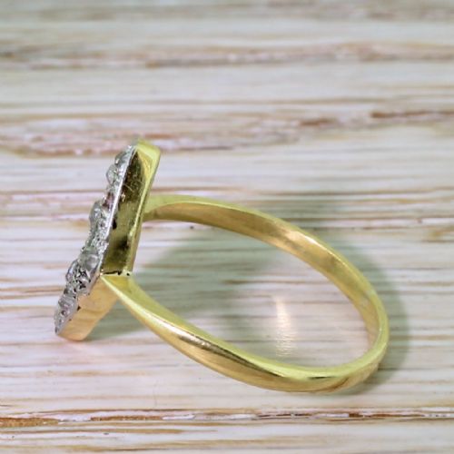 fig 2. Art Deco Emerald & Rose Cut Diamond Navette Ring, circa 1920