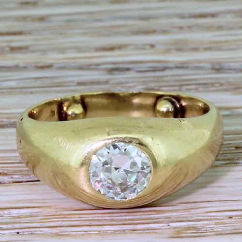 fig 1. Early 20th Century 1.15 Carat Old European Cut Diamond Solitaire Ring, circa 1920

