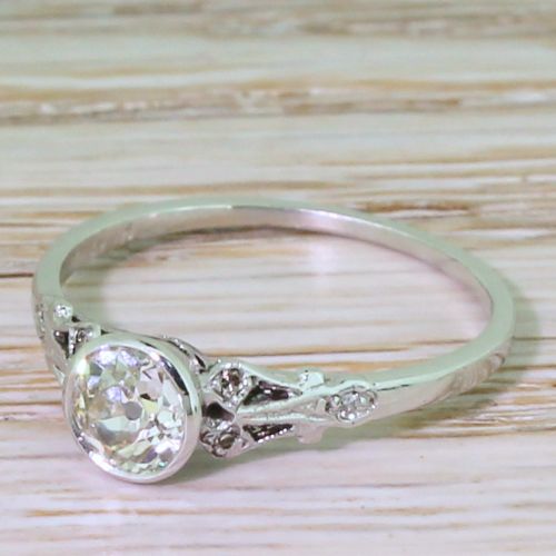 Art Deco 0.50 Carat Old Cut Diamond Engagement Ring, Circa 1920
