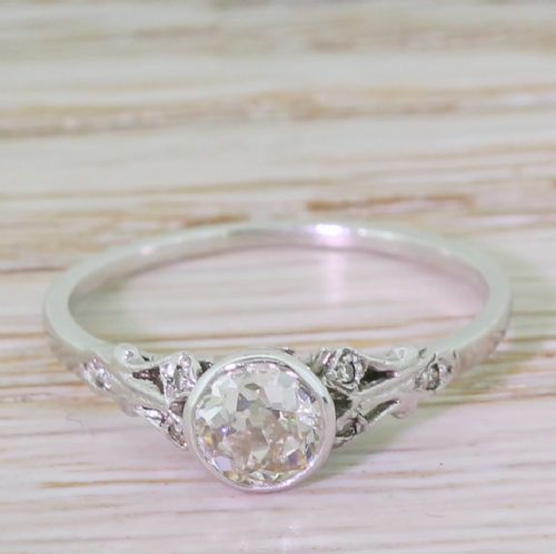 fig 1. Art Deco 0.50 Carat Old Cut Diamond Engagement Ring, circa 1920

