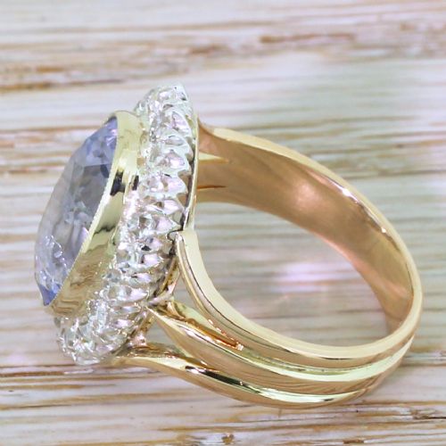 fig 2. Art Deco 9.14 Carat Natural Ceylon Sapphire & Diamond Ring, circa 1925
