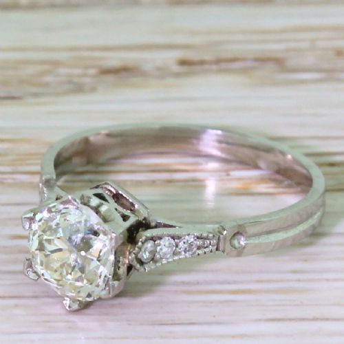 Art Deco 1.08 Carat Old Cut Diamond Engagement Ring, Circa 1930
