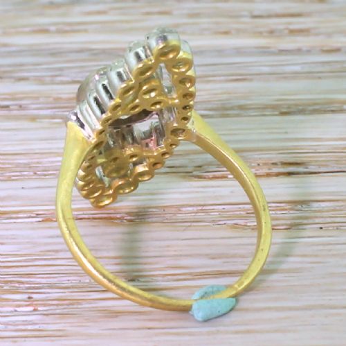 fig 3. Edwardian 1.62 Carat Light Cognac Navette Cluster Ring, circa 1905