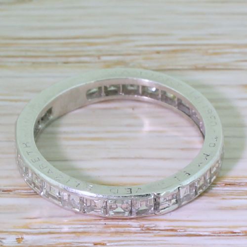 fig 1. Mid Century 2.16 Carat Carré Cut Diamond Eternity Ring, dated 1950