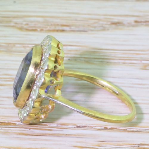 fig 2. Art Deco 8.51 Carat Natural Ceylon Sapphire & Diamond Ring, circa 1935
