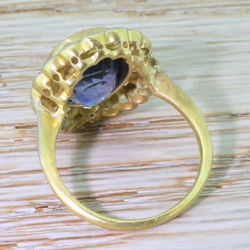 fig 3. Art Deco 8.51 Carat Natural Ceylon Sapphire & Diamond Ring, circa 1935

