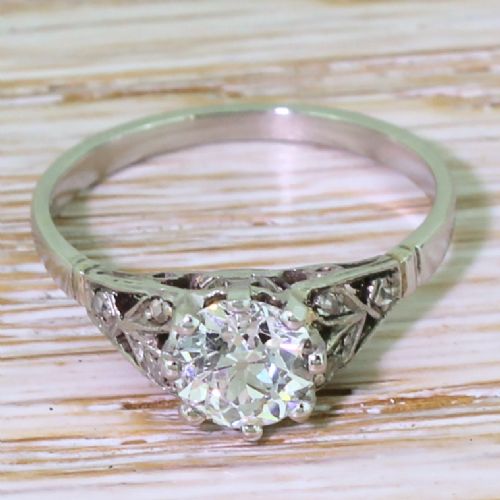 fig 1. Art Deco 0.91 Carat Old Cut Diamond Engagement Ring, circa 1935
