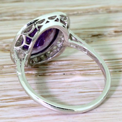 fig 3. Retro 3.50 Carat Natural Purple Sapphire & Diamond Ring, 1950

