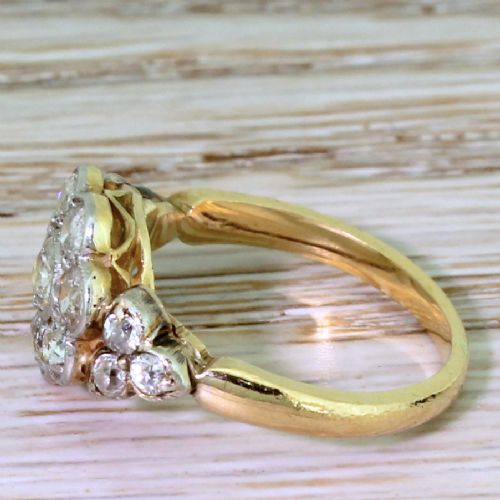 fig 2. Edwardian 1.10 Carat Old Cut Diamond Cluster Ring, circa 1910
