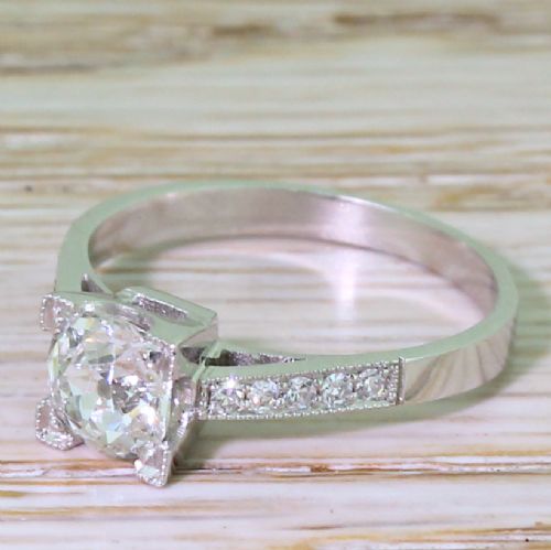 Art Deco 0.57 Carat Old Cut Diamond Engagement Ring, Circa 1935
