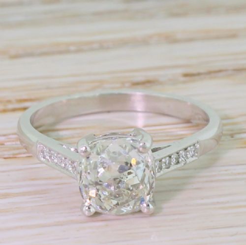 fig 1. Art Deco 1.75 Carat Old Cut Diamond Engagement Ring, circa 1935