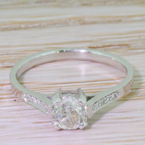 fig 1. Art Deco 0.75 Carat Old Cut Diamond Engagement Ring, circa 1940
