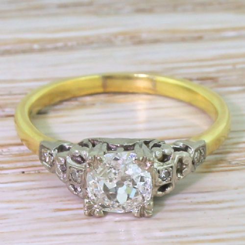 fig 1. Edwardian 0.66 Carat Old Cut Diamond Engagement Ring, circa 1910