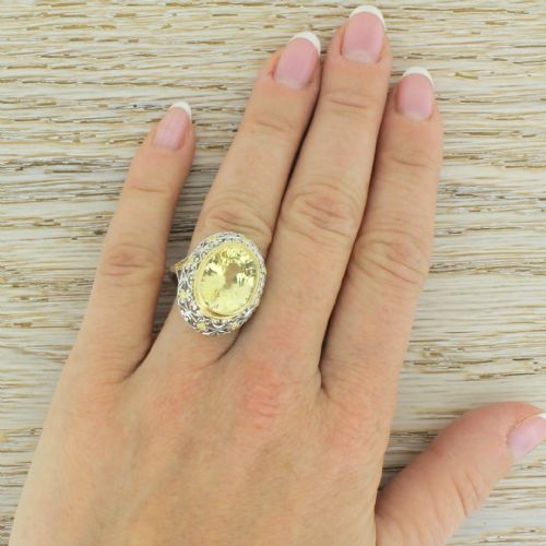 fig 3. Edwardian 11.00 Carat Natural Ceylon Yellow Sapphire Ring, circa 1910