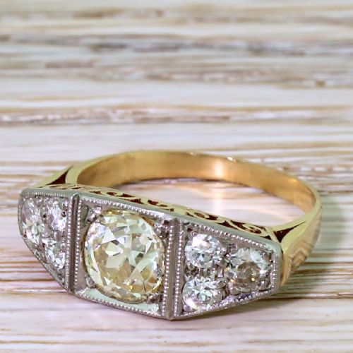 Art Deco 1.62 Carat Old Cut Diamond Ring, Circa 1940
