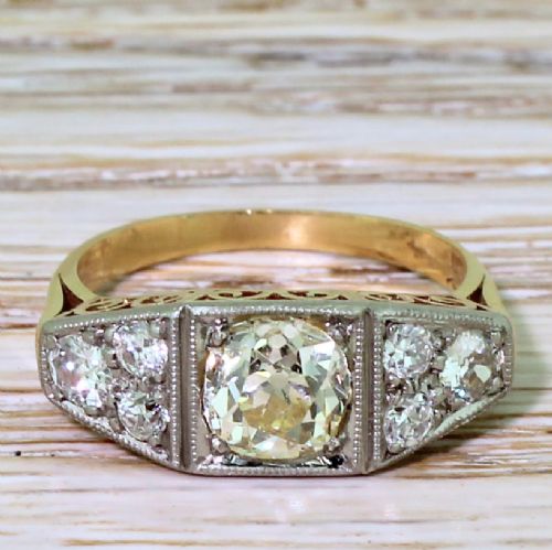 fig 1. Art Deco 1.62 Carat Old Cut Diamond Ring, circa 1940