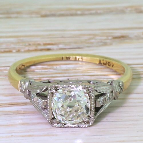 fig 1. Edwardian 0.88 Carat Old Cut Diamond Engagement Ring, circa 1910