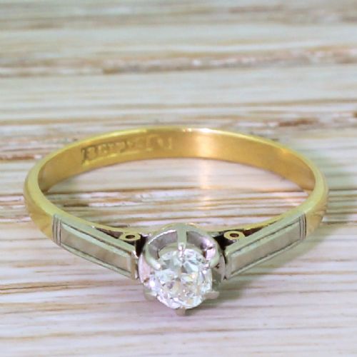 fig 1. Art Deco 0.25 Carat Old Cut Diamond Engagement Ring, circa 1920
