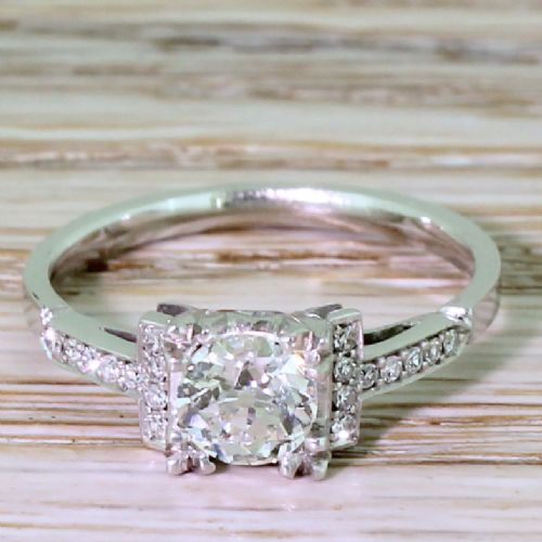 fig 1. Art Deco 0.70 Carat Old Cut Diamond Engagement Ring, circa 1930