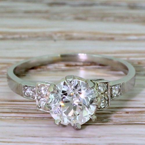 fig 1. Art Deco 1.12 Carat Old Cut Diamond Engagement Ring, circa 1935