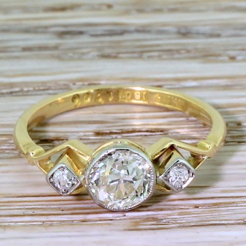 fig 1. Art Deco 0.92 Carat Old Cut Diamond Engagement Ring, circa 1915
