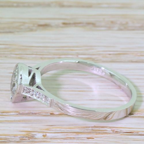 fig 2. Art Deco 0.62 Carat Old Pear Cut Diamond Engagement Ring, circa 1930