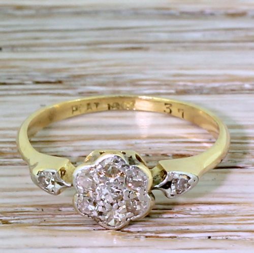 fig 1. Edwardian Eight-Cut Diamond Daisy Cluster Ring, circa 1905