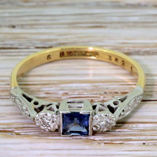 fig 1. Art Deco Sapphire & Diamond Trilogy Ring, circa 1935
