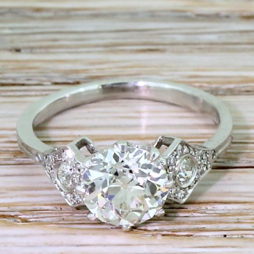 fig 1. Art Deco 1.56 Carat Old European Cut Diamond Engagement Ring, circa 1925
