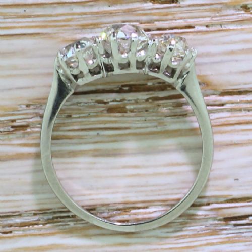 fig 3. Art Deco 2.34 Carat Old Cut Diamond Trilogy Ring, circa 1940
