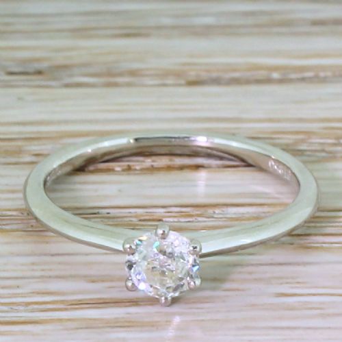 fig 1. 0.50 Carat Old Cut Diamond Engagement Ring, Platinum
