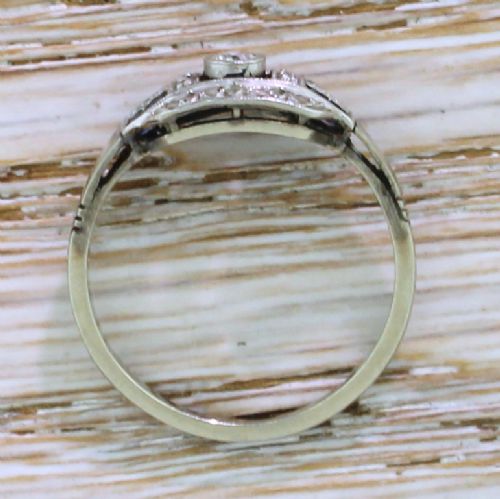 fig 3. Art Deco Old Cut Diamond & Baguette Cut Sapphire Ring, French, dated 1933