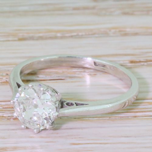 Art Deco 0.85 Carat Old Cut Diamond Engagement Ring, Circa 1930
