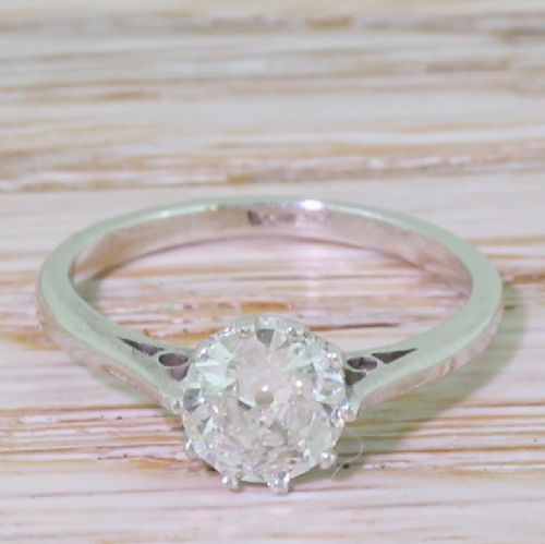 fig 1. Art Deco 0.85 Carat Old Cut Diamond Engagement Ring, circa 1930
