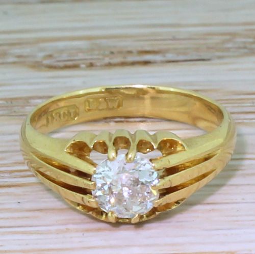 fig 1. Victorian 0.55 Carat Old Cut Diamond Solitaire Ring, circa 1900
