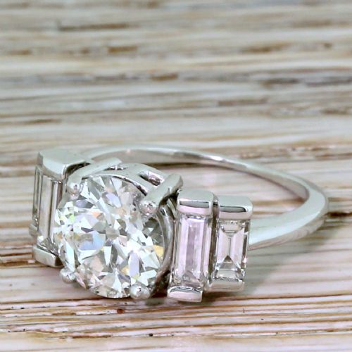 Art Deco 2.35 Carat Old Cut Diamond Engagement Ring, Circa 1935
