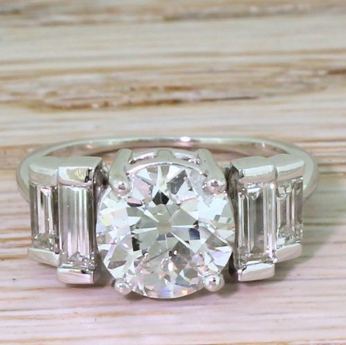 fig 1. Art Deco 2.35 Carat Old Cut Diamond Engagement Ring, circa 1935