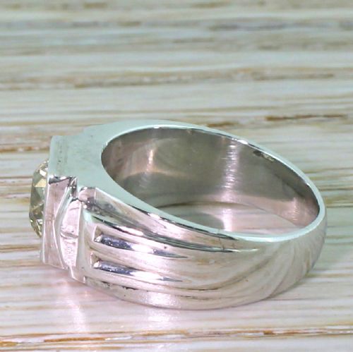 fig 2. Mid Century 1.23 Carat Old Cut Diamond Solitaire Ring, French, 1950