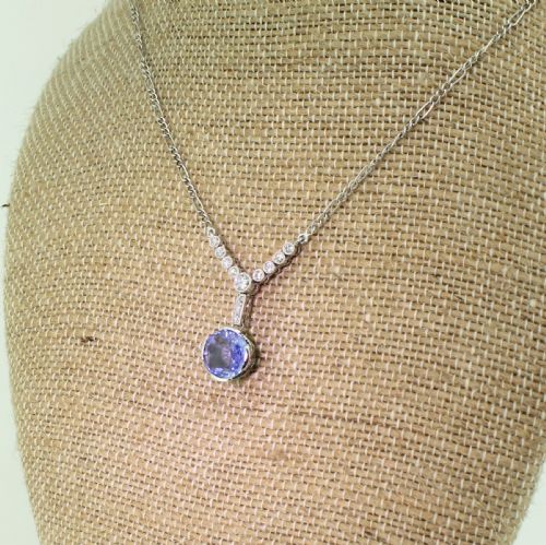 fig 2. Art Deco 3.15 Carat Sapphire & Old Cut Diamond Necklace, circa 1915