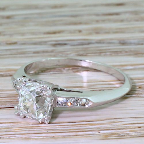 Art Deco 1.20 Carat Old Cut Diamond Engagement Ring, French, Circa 1930
