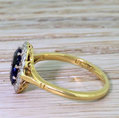 fig 2. Art Deco 1.75 Carat Sapphire & Diamond Cluster Ring, circa 1925