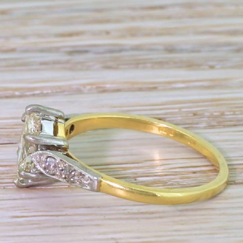 fig 2. Art Deco 0.77 Carat Old Marquise Cut Diamond Engagement Ring, circa 1945