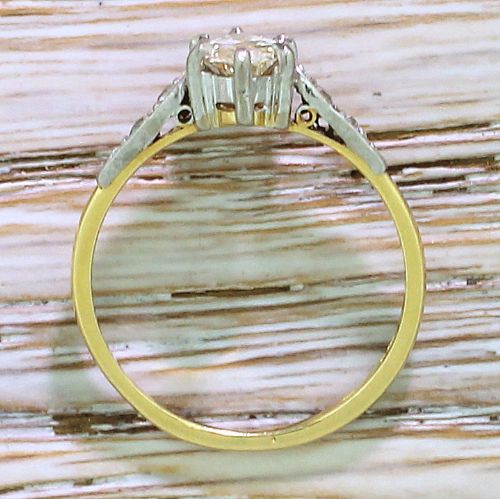 fig 3. Art Deco 0.77 Carat Old Marquise Cut Diamond Engagement Ring, circa 1945