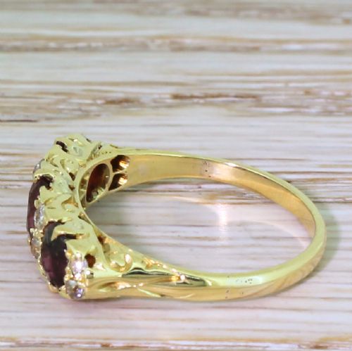 fig 2. Edwardian 1.30 Carat Ruby & Old Cut Diamond Half Hoop Ring, circa 1905