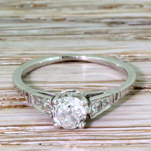 fig 1. Art Deco 0.50 Carat Old Cut Diamond Engagement Ring, circa 1920
